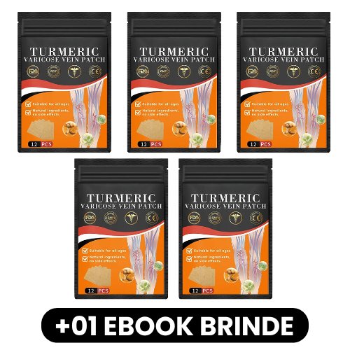 TURMERIC - Adesivo para Varizes de Cúrcuma - Mania das CoisasTURMERIC - Adesivo para Varizes de CúrcumaMania das Coisas